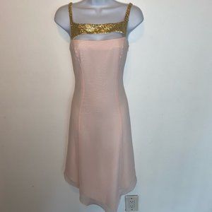 New Mugler square neck sequined bustier corset semi-sheer slip cutout dress